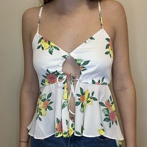 NWT super cute fruit print self tie tank!